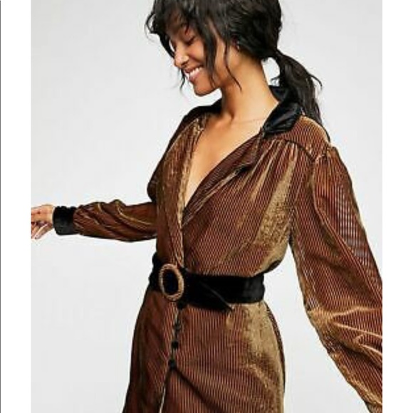 Free People Dresses & Skirts - Free people burned velvet striped dress 🌟🌟